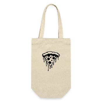 Pizza Fast Food Pizzeria - Geschenkbeutel für Flaschen - Natur - Vorne