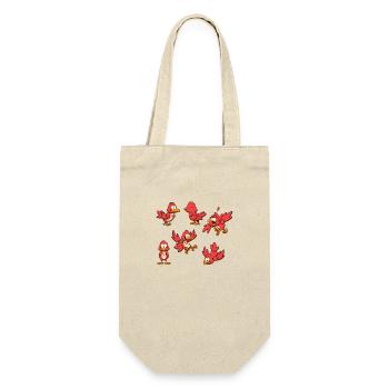 Red Cartoon Bird With Different Poses - Gift Bag for Bottles - nature - Front