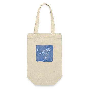 "Whale Fin", Boho Line Art Design, Series "Ocean" - Gift Bag for Bottles - nature - Front