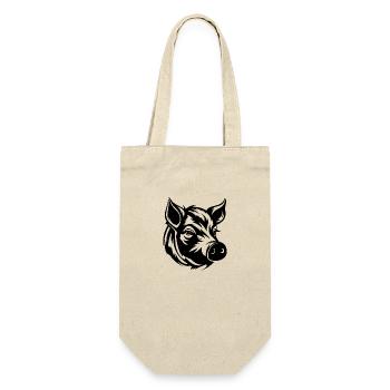 Pig Piggy Sow - Gift Bag for Bottles - nature - Front
