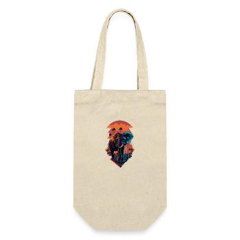 Eléphant, rue à Miami, couleurs vives, - Sac à bouteille - nature - Devant