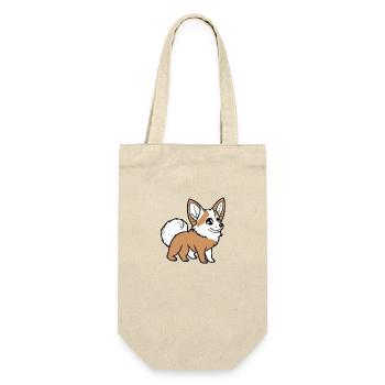 Corgi - Geschenkbeutel für Flaschen - Natur - Vorne