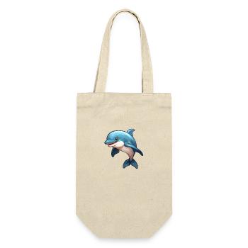 Small, cute dolphin in comic style - Gift Bag for Bottles - nature - Front