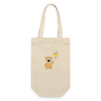 DRACHE - TEDDYBÄR - Geschenkbeutel für Flaschen - Natur - Vorne