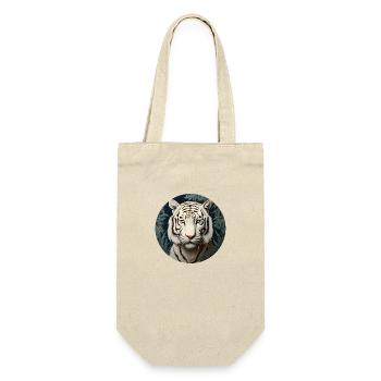 Weißer Tiger - Geschenkbeutel für Flaschen - Natur - Vorne