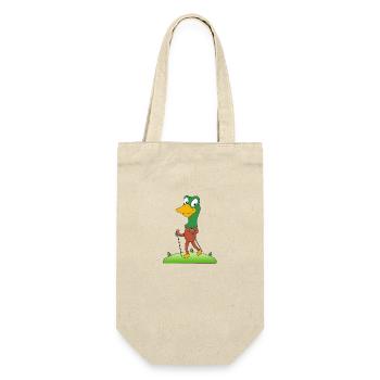 STOCKENTE - ENTE - NORDIC WALKING - Geschenkbeutel für Flaschen - Natur - Vorne
