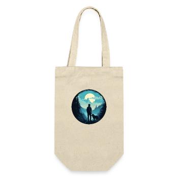 Jeune homme et son loup - Sac à bouteille - nature - Devant