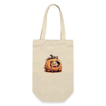 Corki the pig in his pumpkin - Gift Bag for Bottles - nature - Front