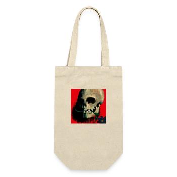 skull red - Geschenkbeutel für Flaschen - Natur - Vorne