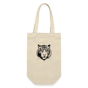 Tiger Raubkatze - Geschenkbeutel für Flaschen - Natur - Vorne