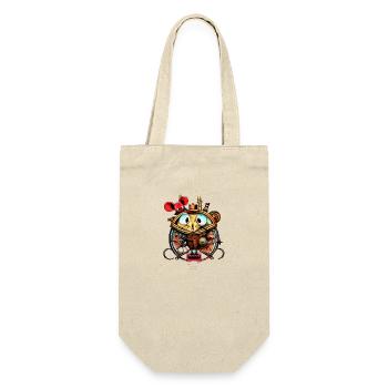 Crazy Maus - Geschenkbeutel für Flaschen - Natur - Vorne