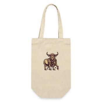 Ägyptischer Stier Nr. 4 - Geschenkbeutel für Flaschen - Natur - Vorne