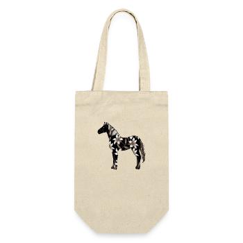 Pferd - Geschenkbeutel für Flaschen - Natur - Vorne
