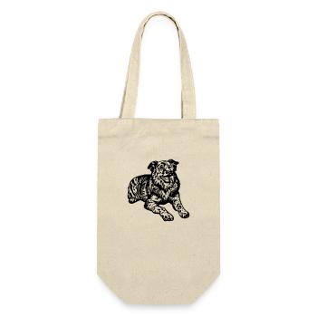 Australian Shepherd - Geschenkbeutel für Flaschen - Natur - Vorne