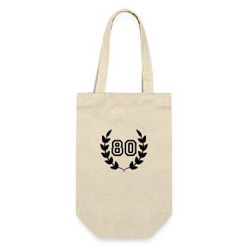 80. Geburtstags-Geschenkidee 80 Jahre - Geschenkbeutel für Flaschen - Natur - Vorne