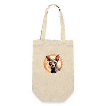 Cornish Rex Katze - Geschenkbeutel für Flaschen - Natur - Vorne