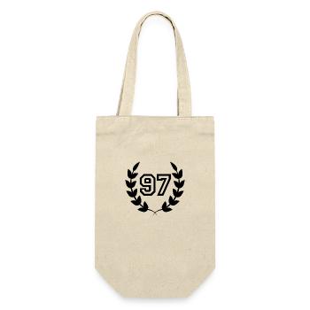 97. Geburtstags-Geschenkidee 97 Jahre - Geschenkbeutel für Flaschen - Natur - Vorne