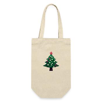 Weihnachten Weihnachtsbaum Geschenk Tannenbaum - Geschenkbeutel für Flaschen - Natur - Vorne