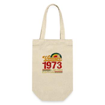 50th Birthday vintage retro Born in 1973 Birthday - Gift Bag for Bottles - nature - Front