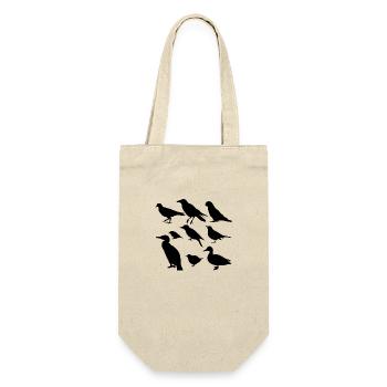Vögel minimalistisch, Silhouetten - Geschenkbeutel für Flaschen - Natur - Vorne