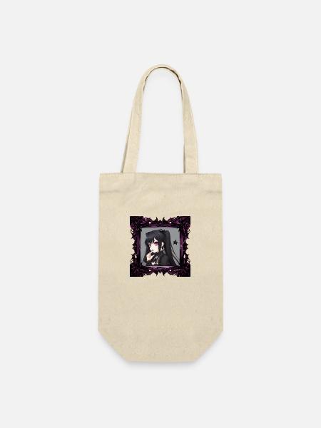 Anime Gothic-Mädchen in einem Rahmen - Geschenkbeutel für Flaschen - Natur