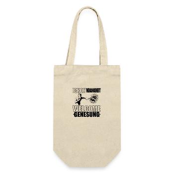 Welcome Genesung Schwarz-Weiß - Geschenkbeutel für Flaschen - Natur - Vorne