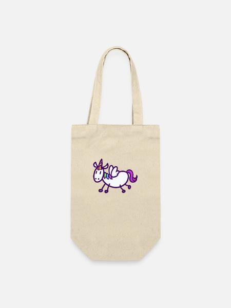 Buntes, fliegendes Einhorn - Geschenkbeutel für Flaschen - Natur