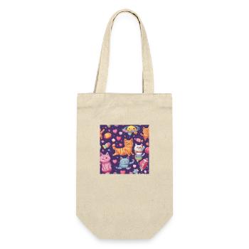 Katze im Weltall Vol.6 - Geschenkbeutel für Flaschen - Natur - Vorne