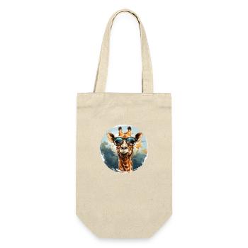 Girafe hipster animale avec des lunettes de soleil drôle - Sac à bouteille - nature - Devant