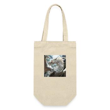 Weißer Drache - Geschenkbeutel für Flaschen - Natur - Vorne