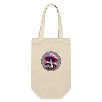 Pilz / Mushroom / Wiese / Wald / Goa / Psy - Geschenkbeutel für Flaschen - Natur - Vorne