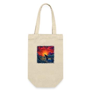 catfish tshirts beach cute dolphin present happy - Geschenkbeutel für Flaschen - Natur - Vorne