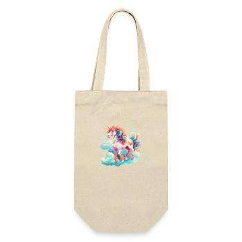 schönes Einhorn - Geschenkbeutel für Flaschen - Natur - Vorne
