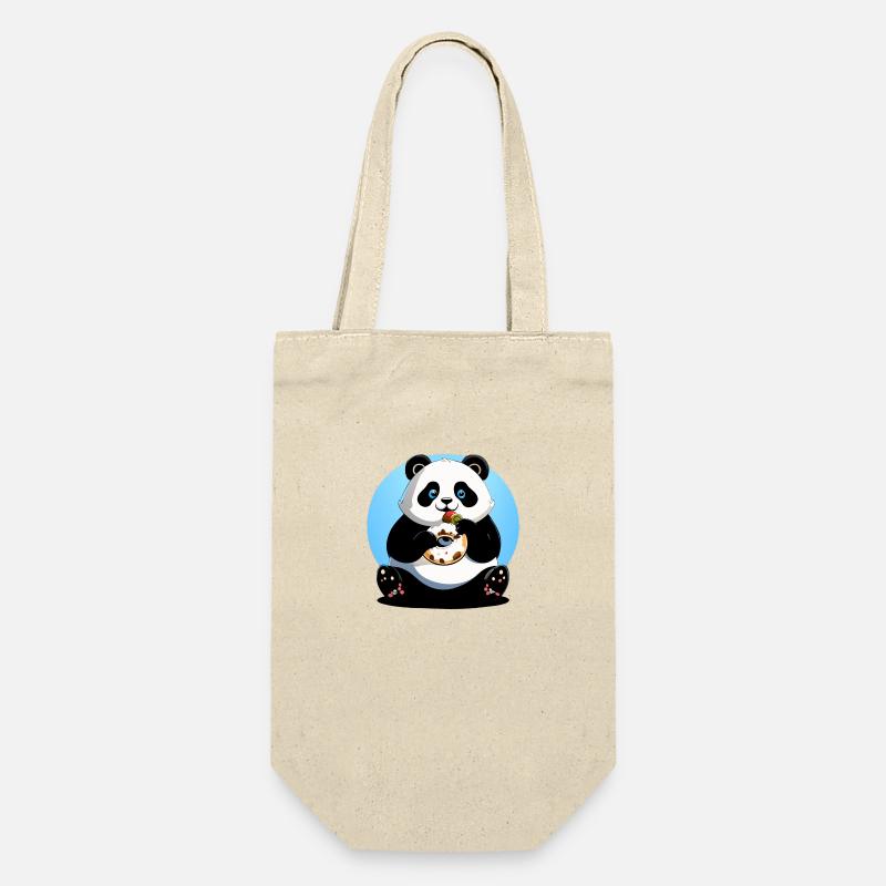 Panda Eats Donut - Gift Bag for Bottles - nature