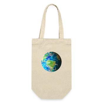 Welt in deinen Händen - Entdecke den Globus - Geschenkbeutel für Flaschen - Natur - Vorne