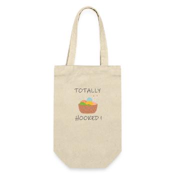 Total gefesselt. Zum Häkeln und Stricken. - Geschenkbeutel für Flaschen - Natur - Vorne