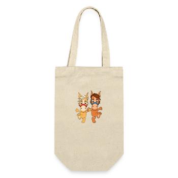 TANZEN - PFERDE - PONYS - LIEBE - LOVE - TIERE - Geschenkbeutel für Flaschen - Natur - Vorne