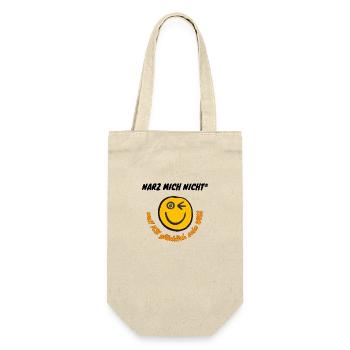 Narz mich nicht Logo - Glücklich schwarz - Geschenkbeutel für Flaschen - Natur - Vorne