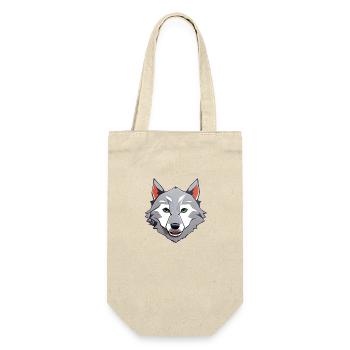 Wolf - Geschenkbeutel für Flaschen - Natur - Vorne