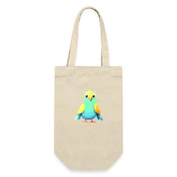 Wellensittich Vogel Nymphensittich Vogelbesitzer - Geschenkbeutel für Flaschen - Natur - Vorne