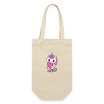 Einhorn Fabeltier Unicorn Mädchen Einhörner - Geschenkbeutel für Flaschen - Natur - Vorne