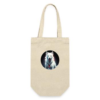 Zombiehund-Design mit weißem Schäferhund - Geschenkbeutel für Flaschen - Natur - Vorne