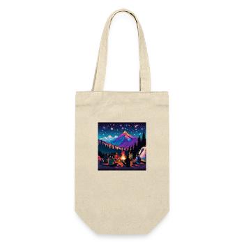 psychedelisches trippy Camping-Design - Geschenkbeutel für Flaschen - Natur - Vorne