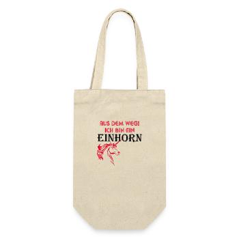 Aus dem Weg ich bin ein Einhorn - Geschenkbeutel für Flaschen - Natur - Vorne