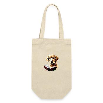 Golden Retriever Bücher Hunde Buch lesen Hund - Geschenkbeutel für Flaschen - Natur - Vorne