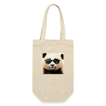 Panda - Geschenkbeutel für Flaschen - Natur - Vorne