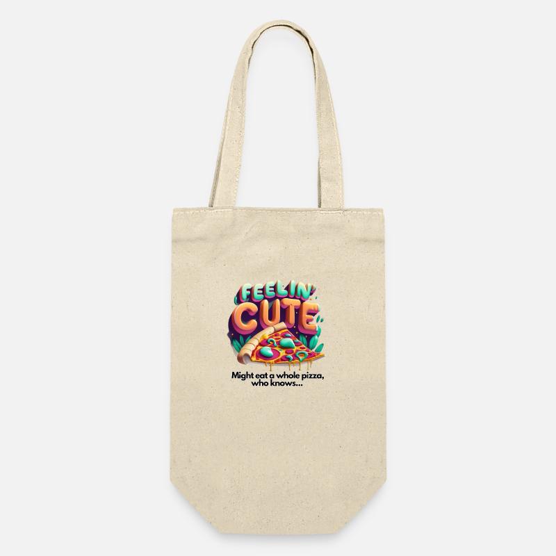 Feelin' Cute: Drôle de dicton avec un design de pizza - Sac à bouteille - nature