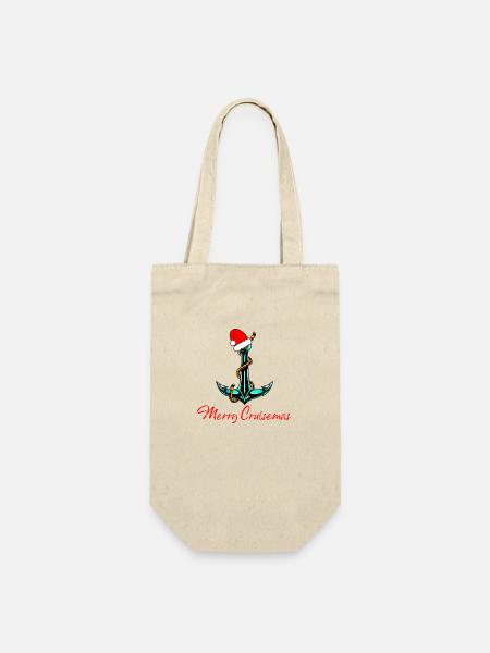 Merry Cruisemas Familienkreuzfahrt Weihnachten - Geschenkbeutel für Flaschen - Natur
