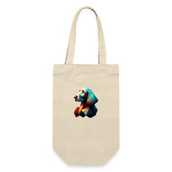 Hundehalter Dachshund Hund Dackelwelpe Hunde - Geschenkbeutel für Flaschen - Natur - Vorne