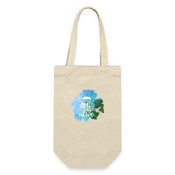 Blue Background - Go where you feel most alive - Gift Bag for Bottles - nature - Front